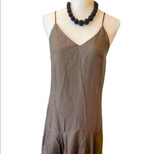 Franco olive green slip dress, bottom slightly flowy‎ at bottom S